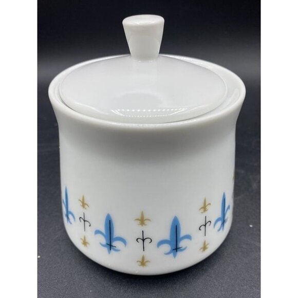 Style House China Caravelle Creamer Covered Sugar Yamaguchi Fleur de Lis Japan - Picture 10 of 12